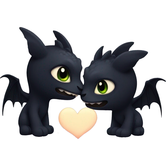 Two dark night fury in love emoji