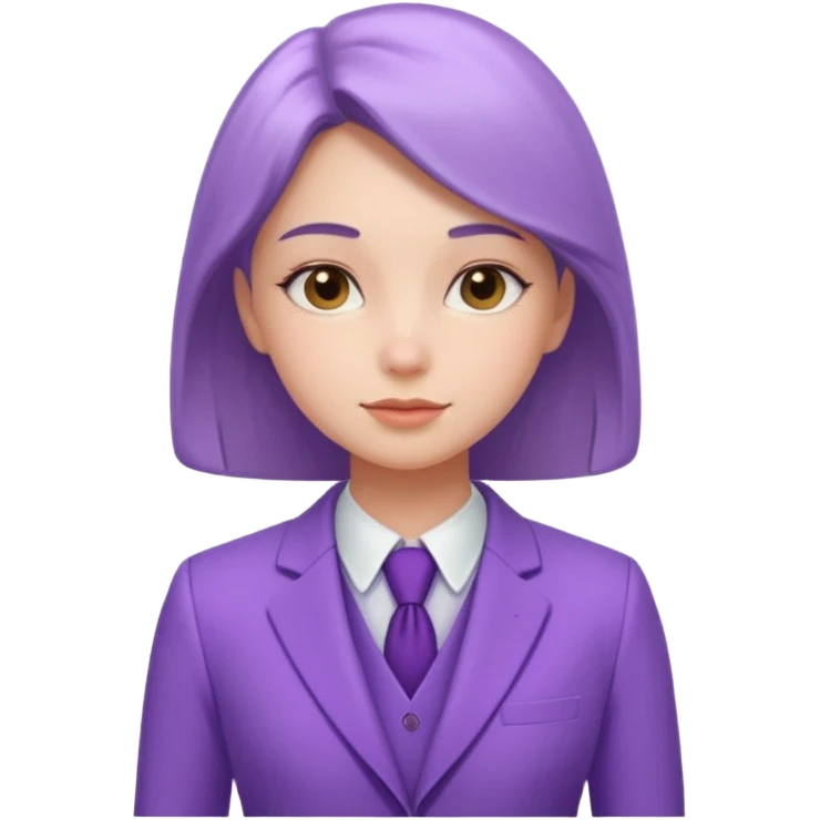 lavender-purple girl's Suit, smooth rounded neckline, simple design, glossy surface, plain background. emoji