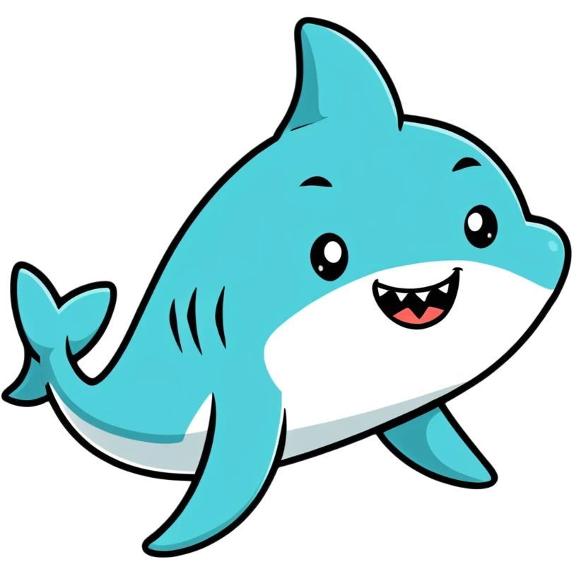 cheerful shark with a big smile emoji