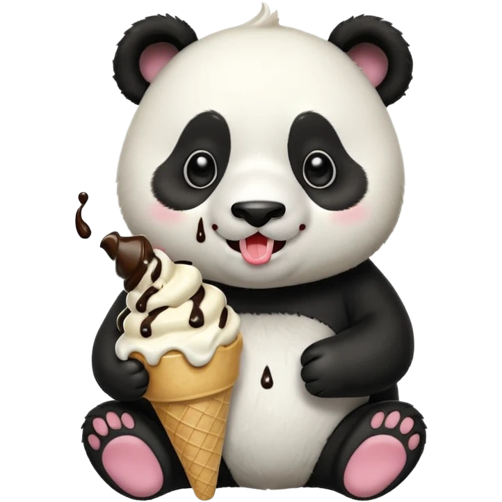 Panda eating ice cream emoji