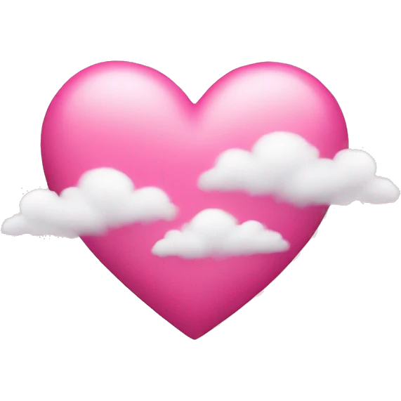 Pink heart with clouds emoji