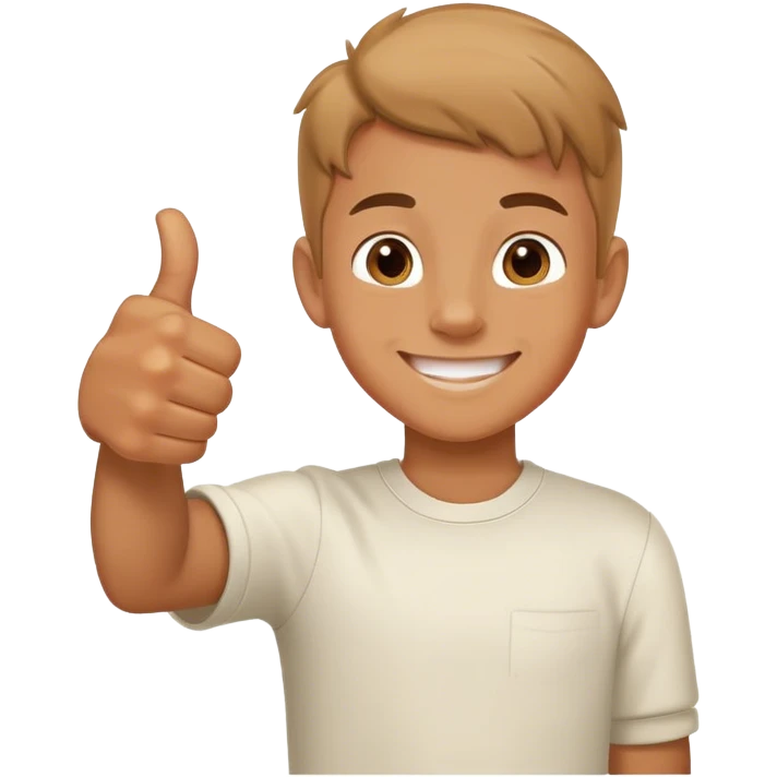 A boy saying thumbs up  emoji