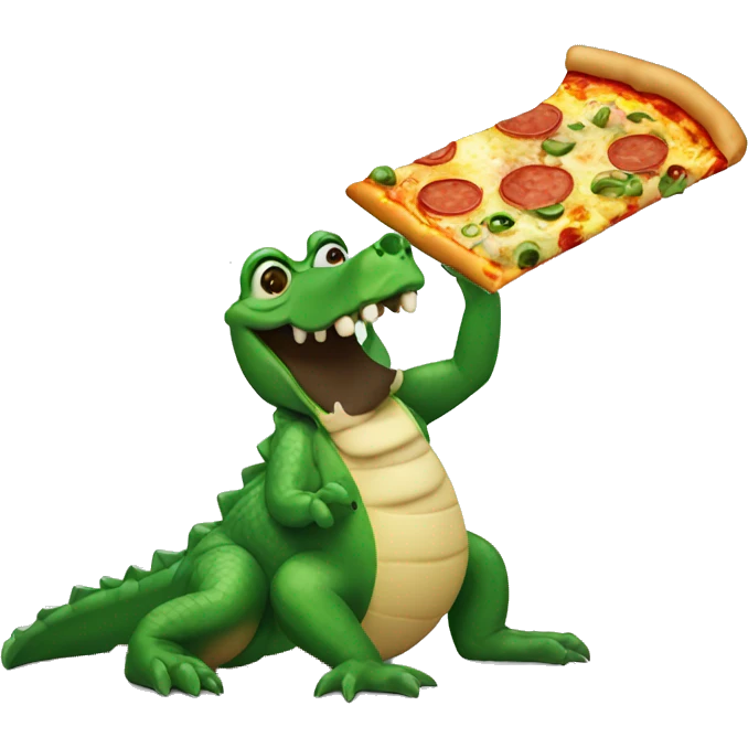 alligator eating pizza emoji