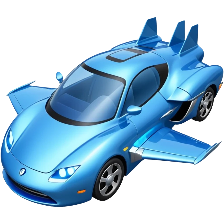 Flying Car – Sleek car with glowing thrusters, hovering above the road emoji