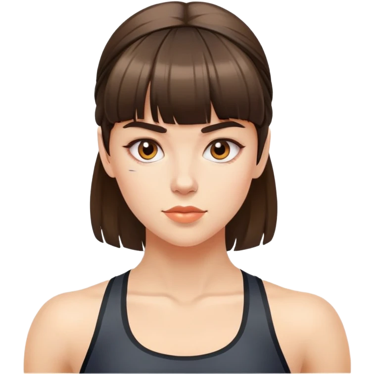 Fitness girl with bangs emoji