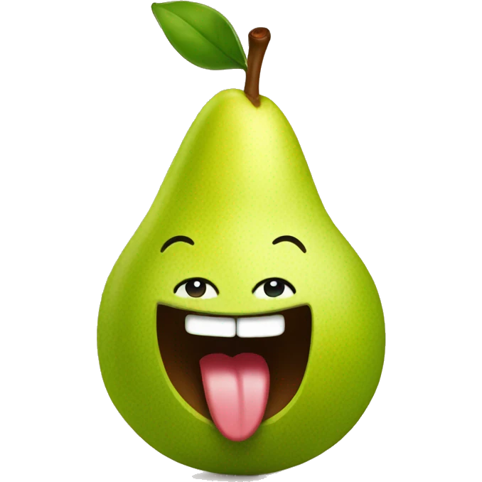 pear with tongue out emoji