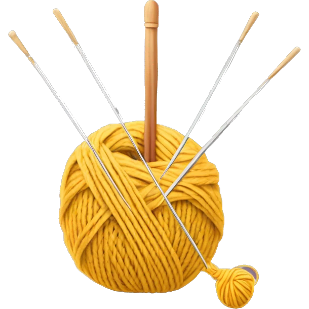 Skein of yarn a knitting needles emoji