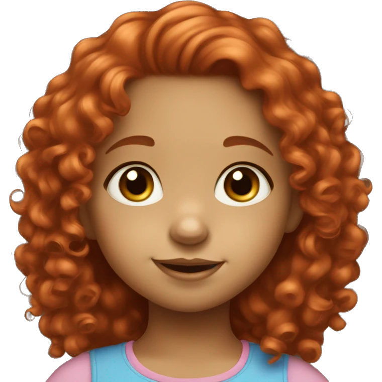  Little girl with red curly hair 2 years old blue eyes emoji
