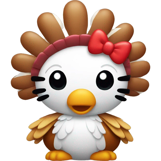 Hello kitty dressed as a turkey  emoji
