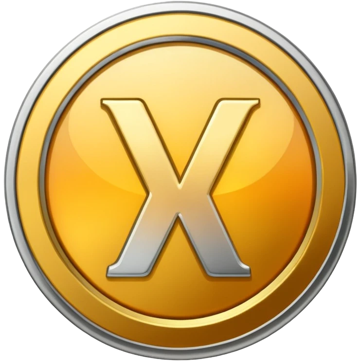 Gradient coin with letter V emoji