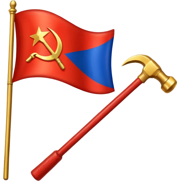 Flag of Russia but in socialist emoji