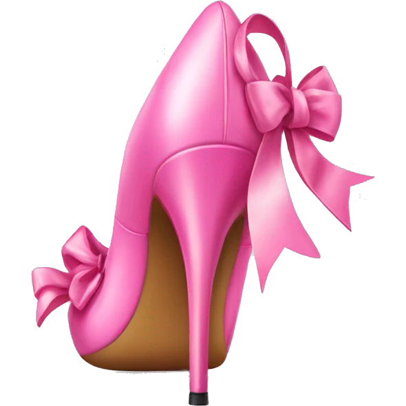 Pink stiletto with bow emoji