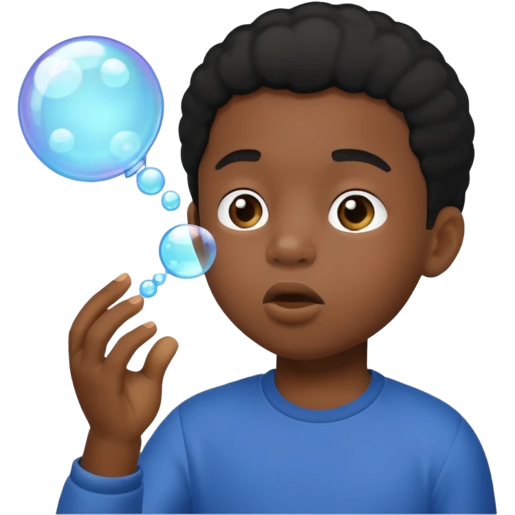 Bubble Blowing black Kid emoji
