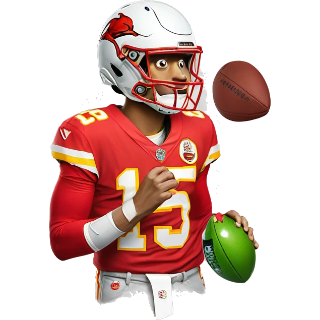 kermit wearing a patrick mahomes jersey emoji