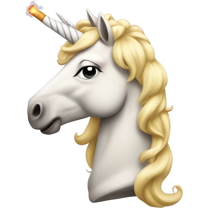 blonde tired unicorn smoking emoji