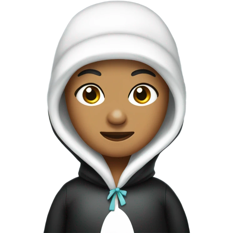 kelly in a penguin costume emoji