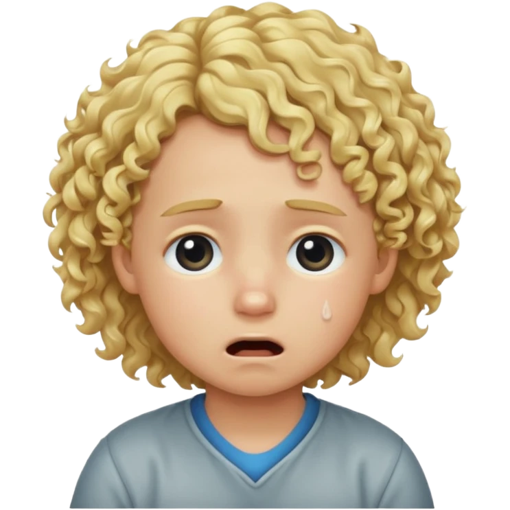 Blonde curly hair kid crying  emoji