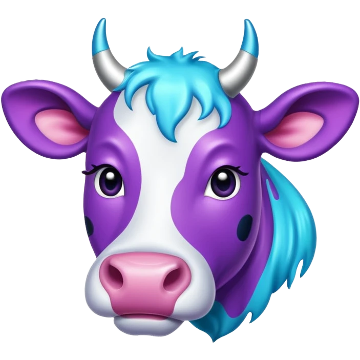 glitter purple and cian vaca emoji