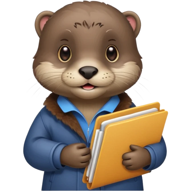 Cute otter holding one file emoji