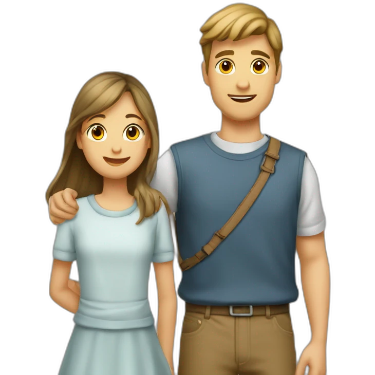 Garçon faisant un câlin a une fille emoji