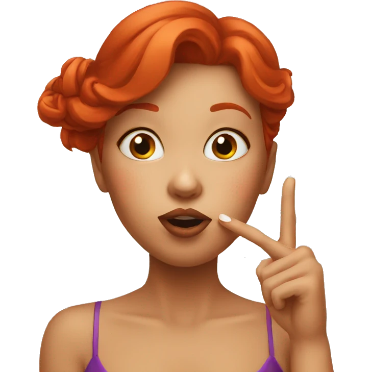 Red head girl blowing kisses emoji