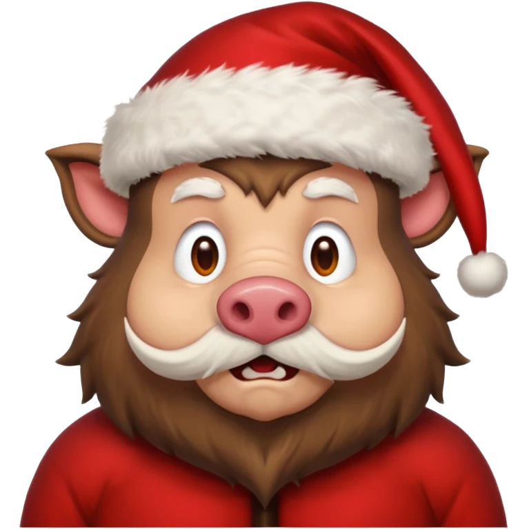 Santa Claus as a wild boar emoji