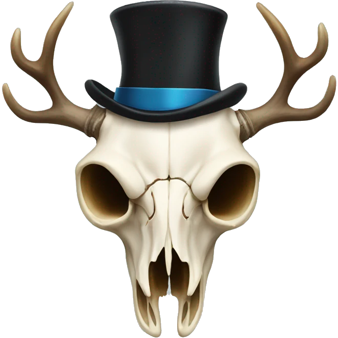 deer skull with top hat emoji
