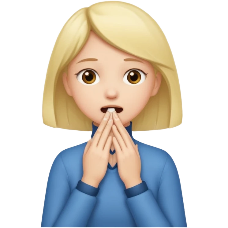 Girl putting hands on her throat  emoji