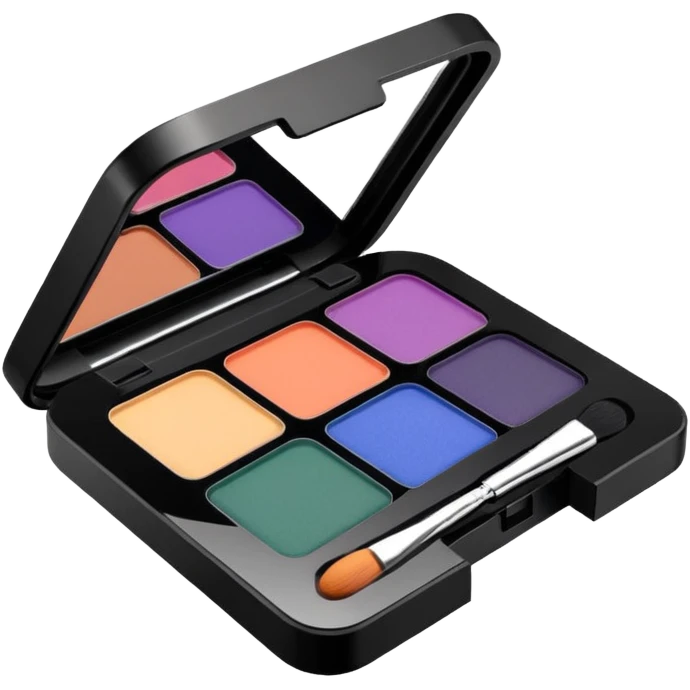 Black square shaped RAINBOW EYESHADOW compact makeup emoji