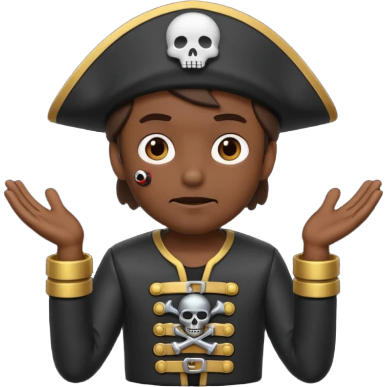 animated emoji for a player called prophet of doom I Dont Know shruging emote needs to be white male space pirate themed and dark emoji