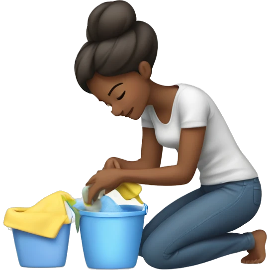 Mom cleaning baby emoji
