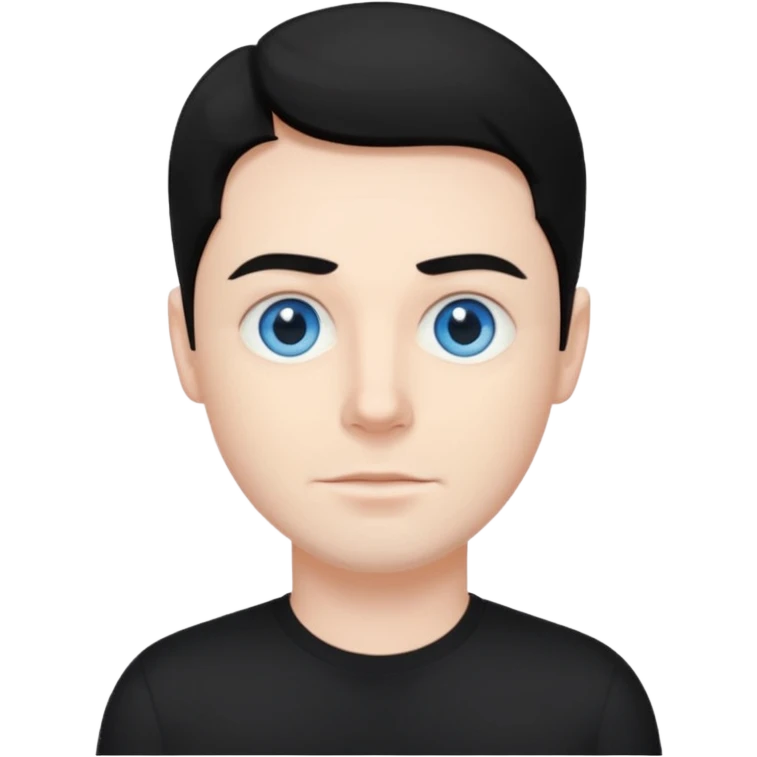 Neil McCormick from Mysterious Skin with blue eyes, black hair, black shirt emoji
