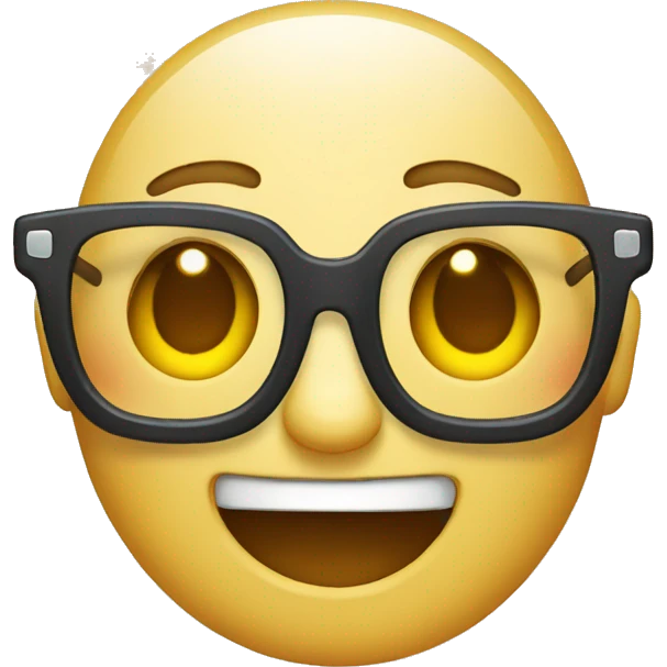 Emoji with glasses and braces emoji