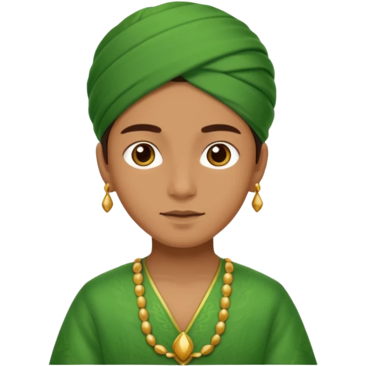 Green color outfit in traditional emoji