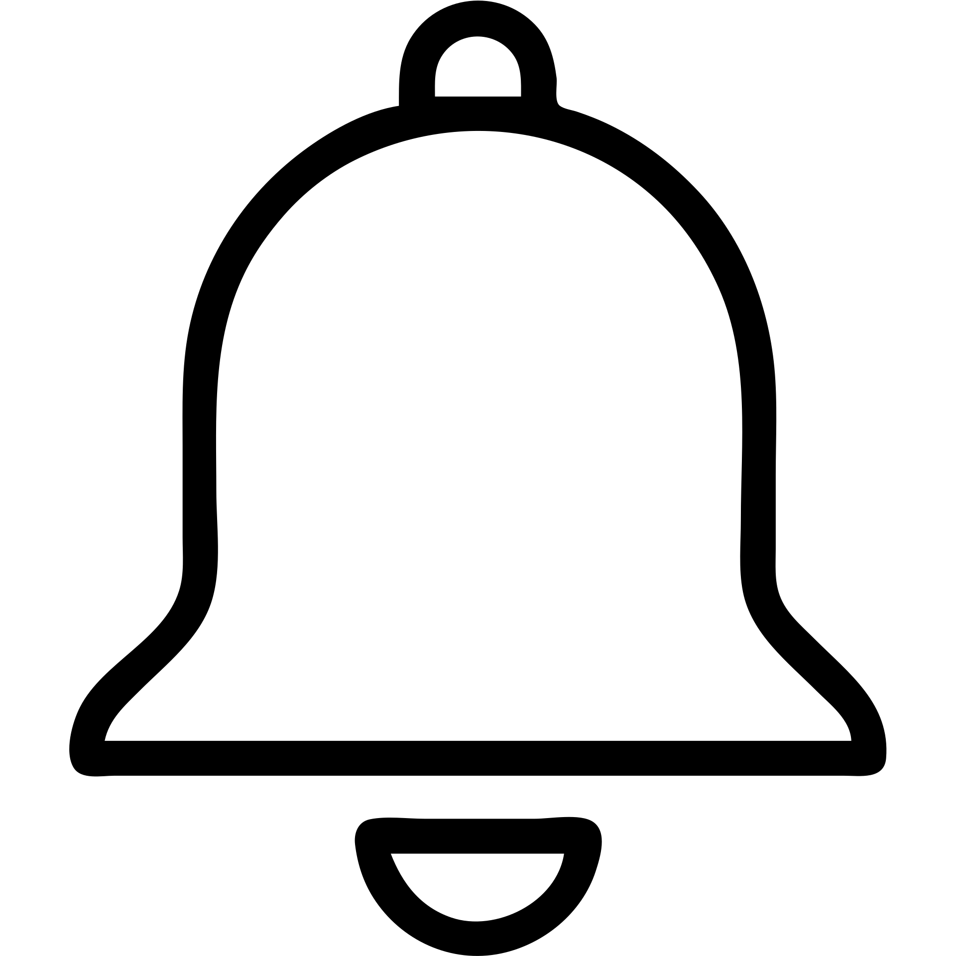 Recreate this bell icon as a 1:1 copy, matching the shape, proportions, and line thickness exactly. Keep the style minimal and crisp, with a transparent background. emoji