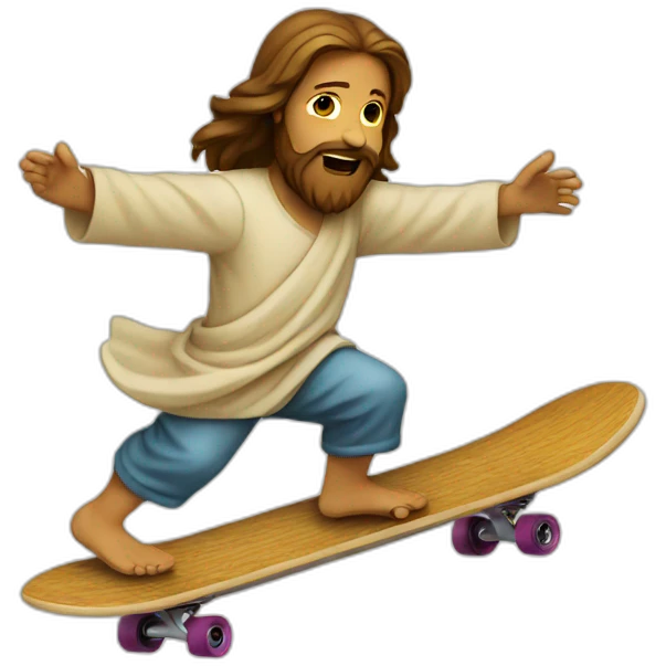 jesus doing skateboard emoji