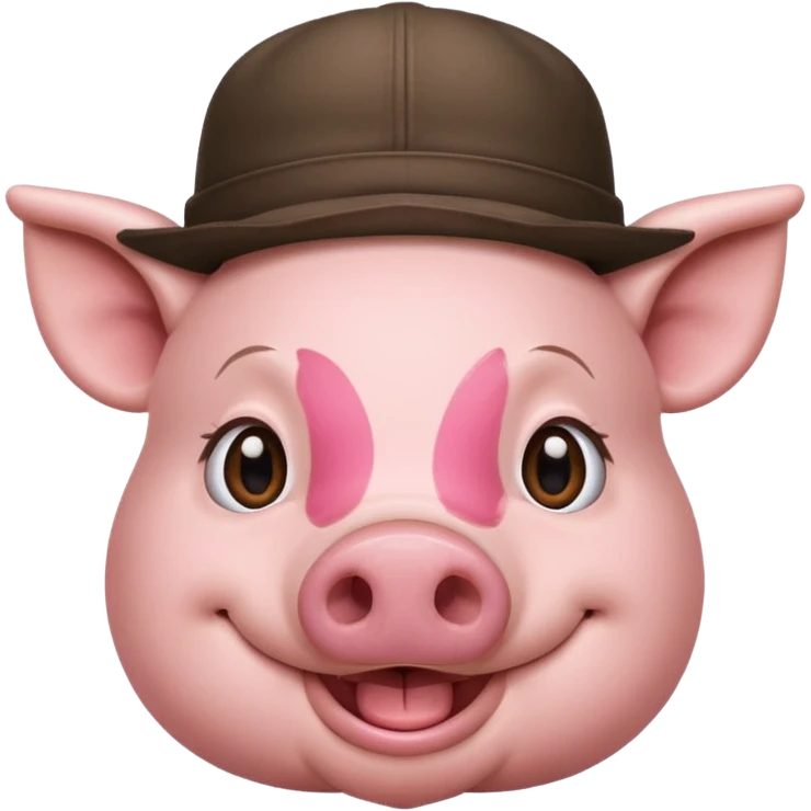 pig wear hat emoji