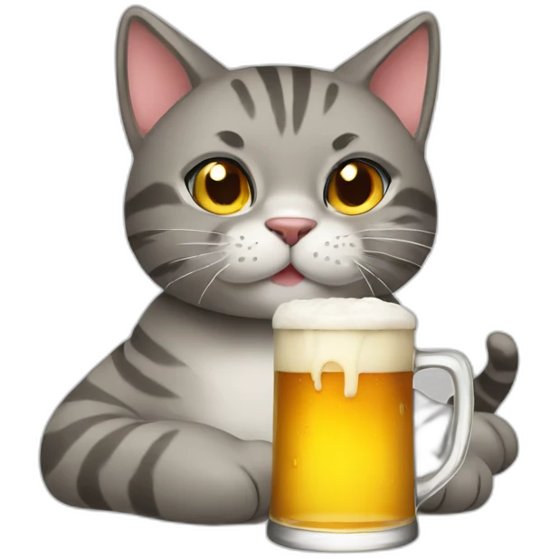 cat drinking beer emoji