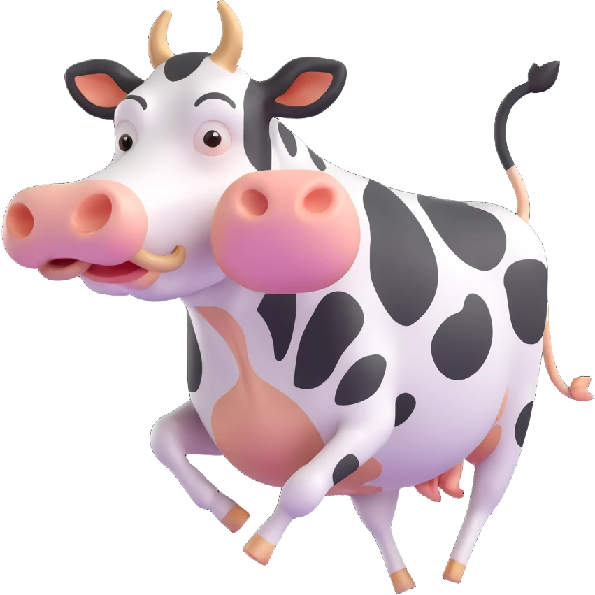 a flying cow floating in the air emoji