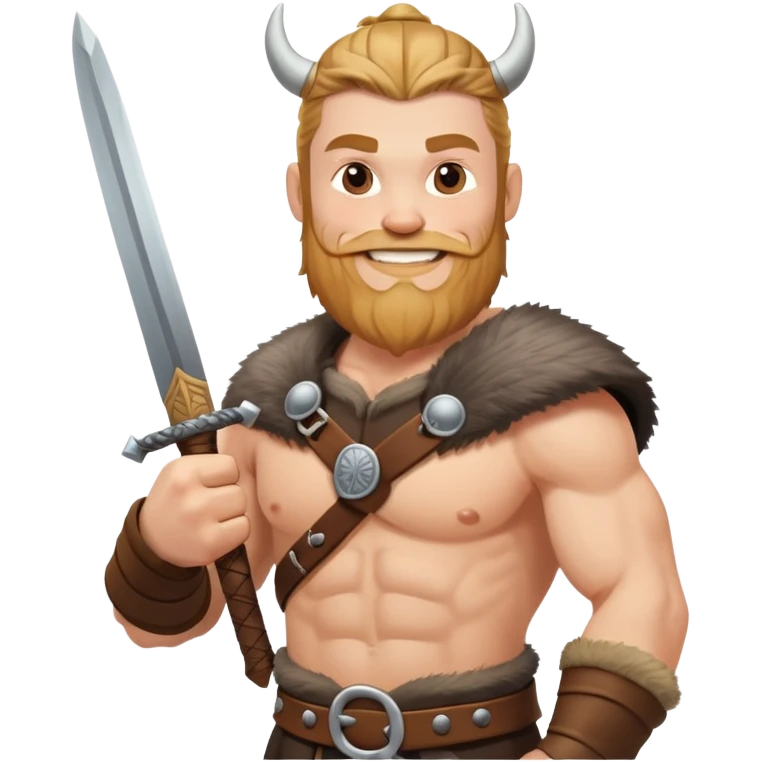A Viking man, happy and ready for battle emoji