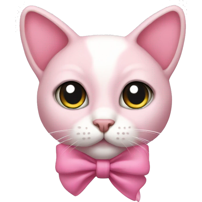 cat siames pink with a bow  emoji