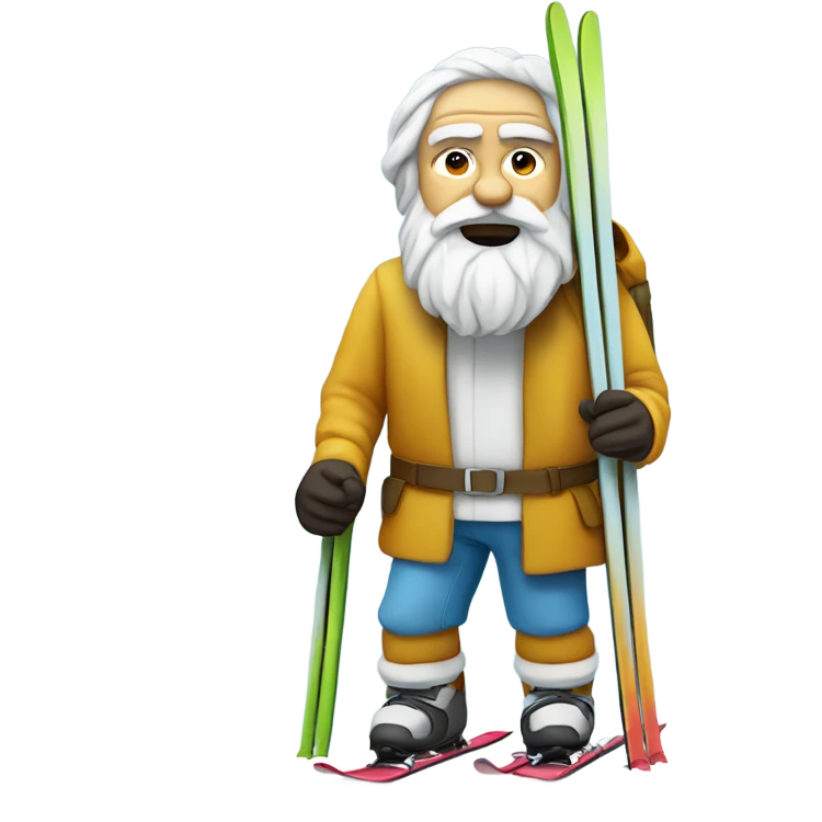 Socrates on mountain skis emoji