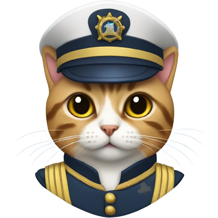 Cat in captain uniform  emoji