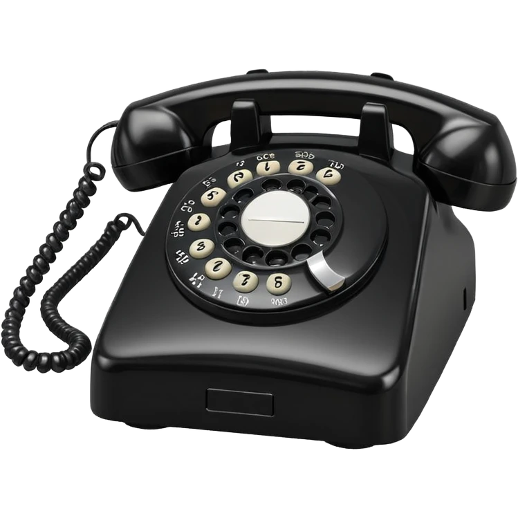 Black office landline phone emoji