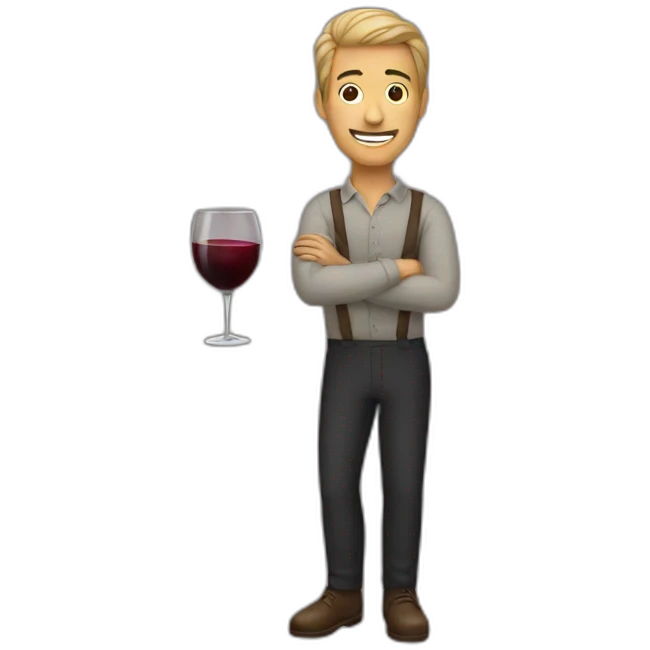 A men in the wine emoji