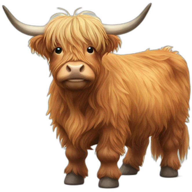 rainbow highland cow emoji