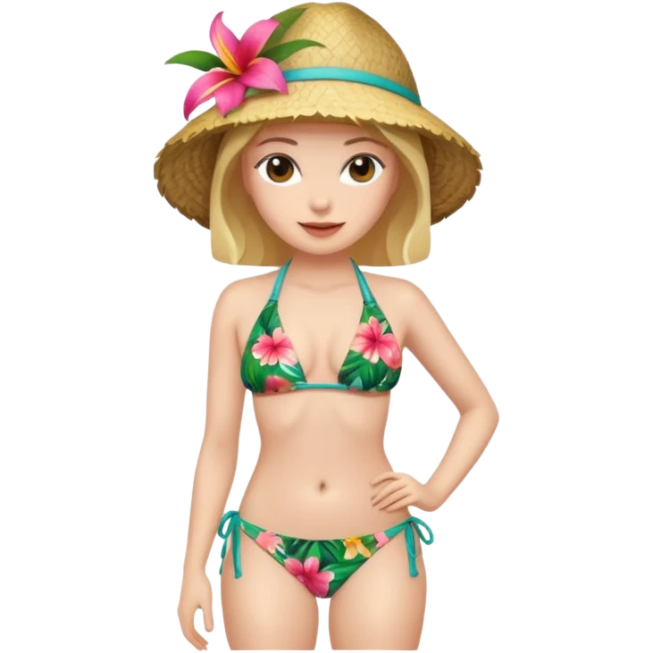 tropical floral bikini emoji