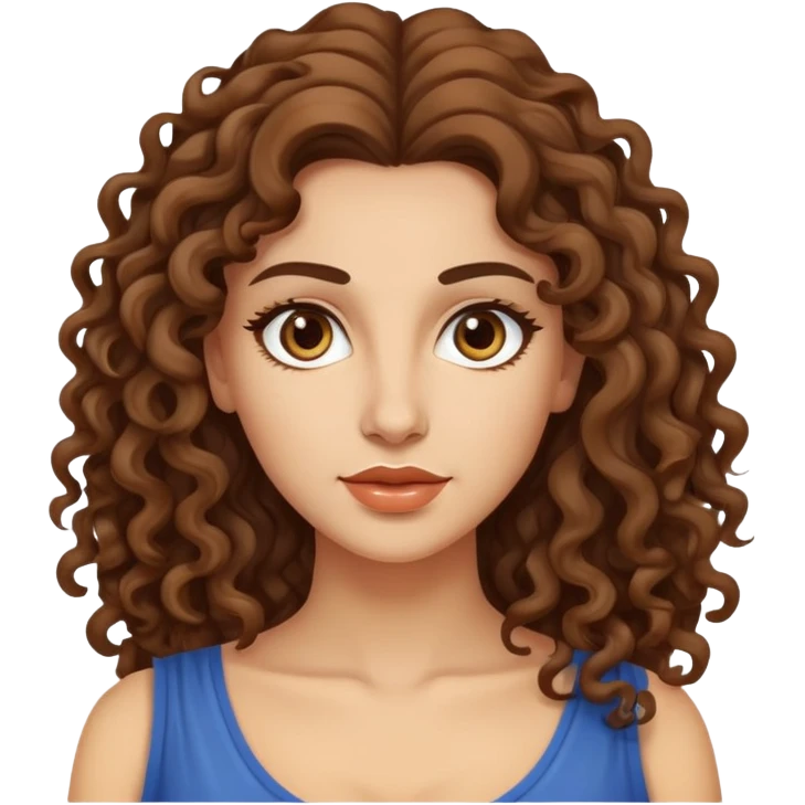 attractive Greek woman with long curly hair and light skin emoji