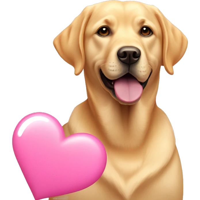 Golden Labrador Retriever in a pink heart emoji