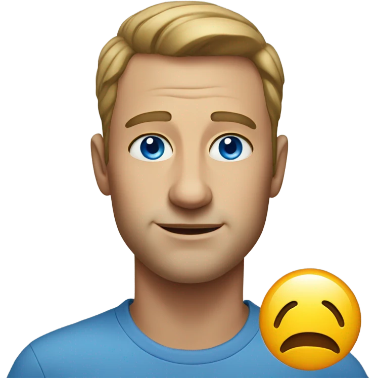 realistic portrait of a man blue eyes emoji